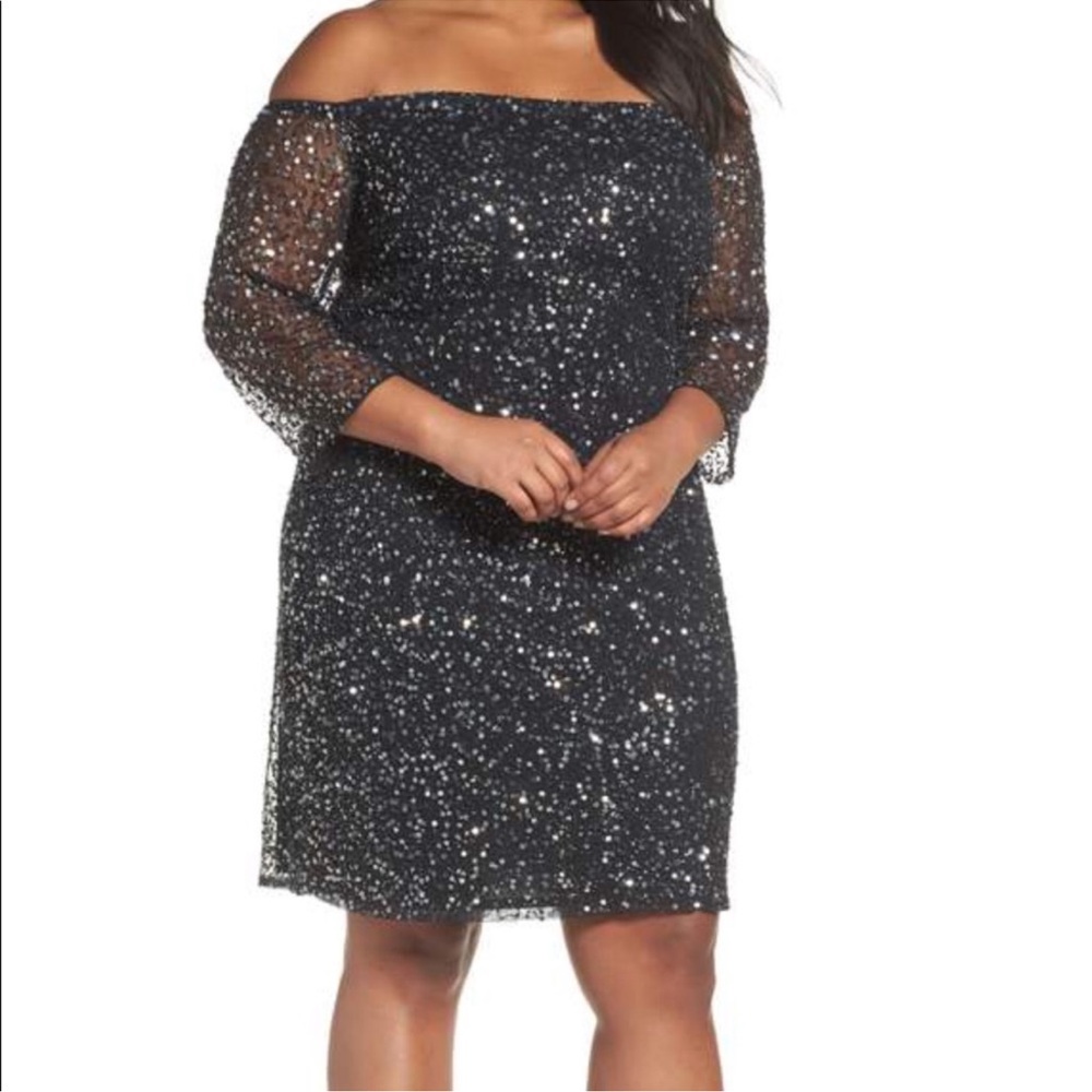 Pisarro Nights off the shoulder sequin dress